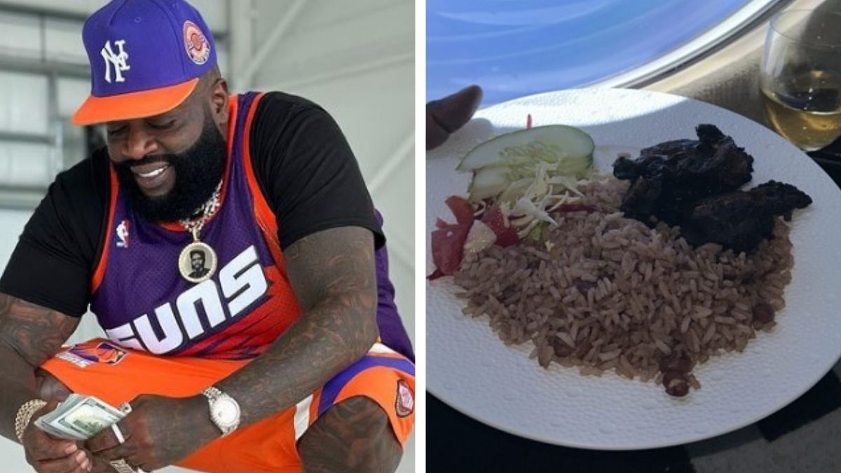 Rick Ross Served Jamaican Patties and Oxtail with Rice and Peas on Private Jet - See Photo and Watch Video