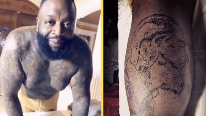 Ouch Rick Ross Debuts New Face Tattoo  Page 2 of 2  theJasmineBRAND