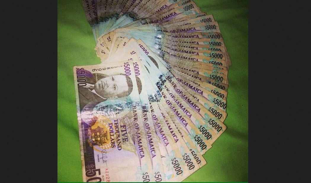 jamaican money 5000 bill donald songster cash paper