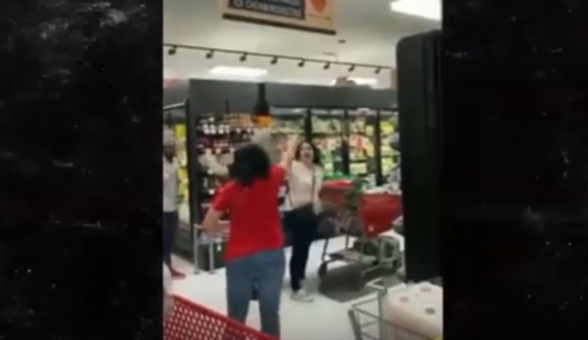 Hilarious moment Shoppers chase woman out store for not wearing mask