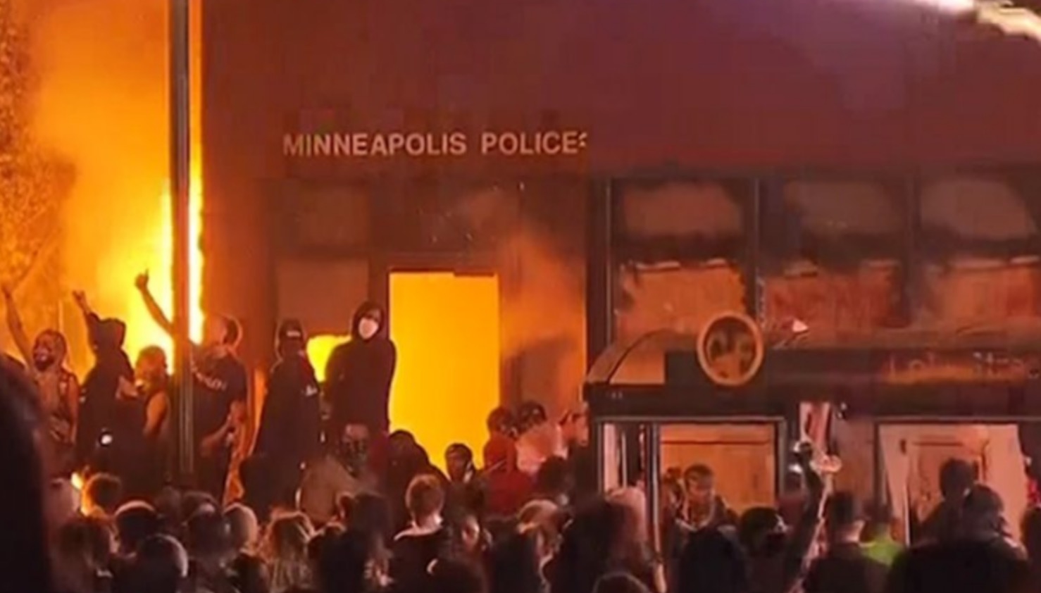 Minneapolis police station on fire