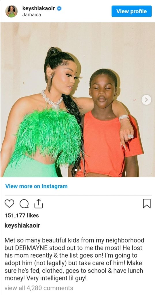 Overtreding favoriete Wiegen Gucci Mane's Wife Keyshia Ka'oir Adopts Jamaican Boy - YARDHYPE