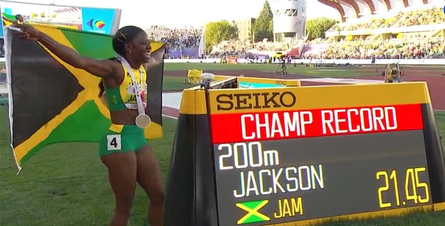 Shericka Jackson Wins 200m Final, FraserPryce Second World Champs