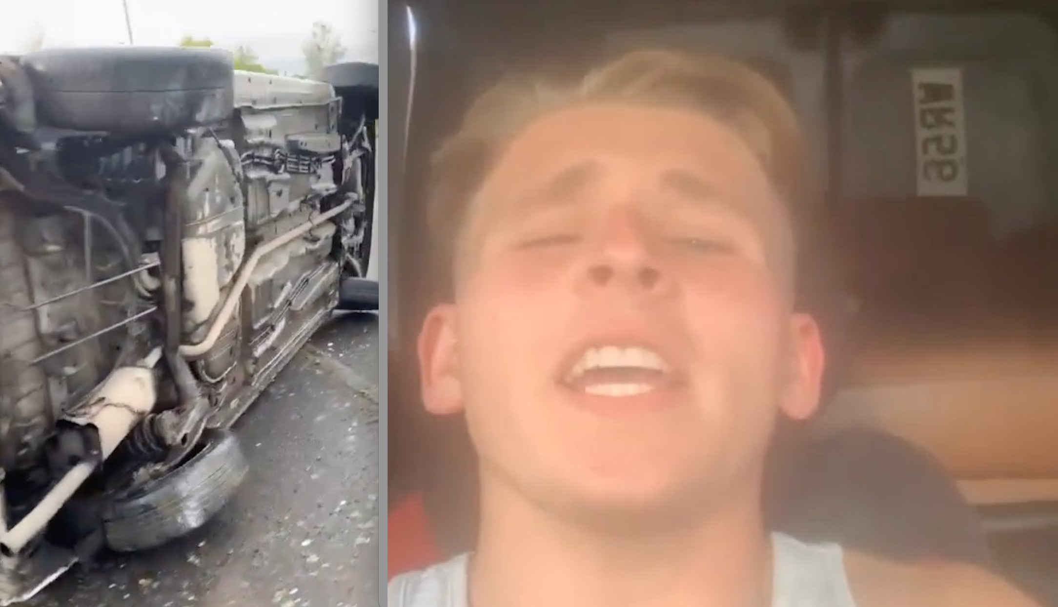 Dude Crashes Van While Singing to Murda She Wrote Song - Watch