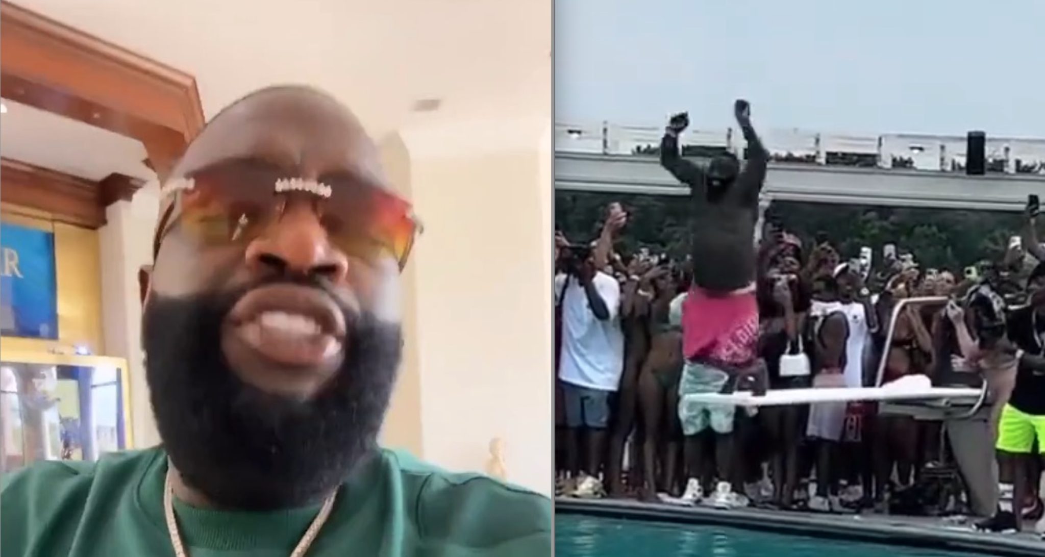 Rick Ross Reveals He’s “Not Ok” after Injuring Knee in Failed Pool Dive ...