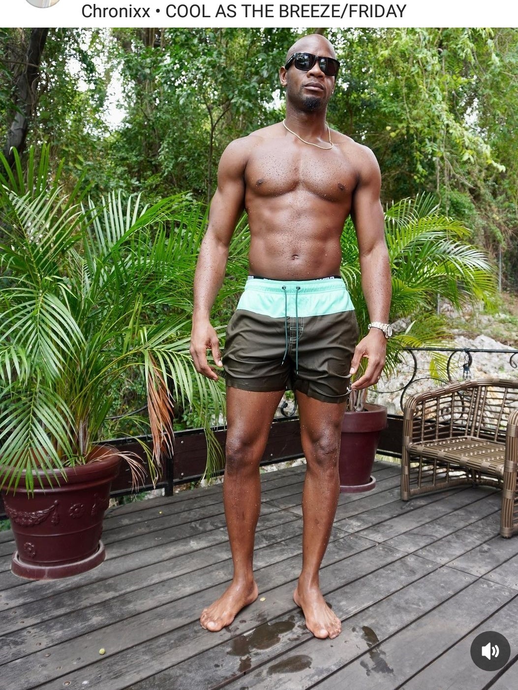Asafa Powell Cools off Intense Heat by Poolside and Heats Up Social ...