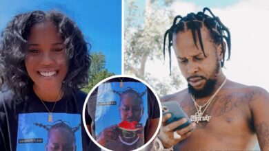 Denyque and Popcaan Cuss Over T Shirt of His Face Eating A Watermelon