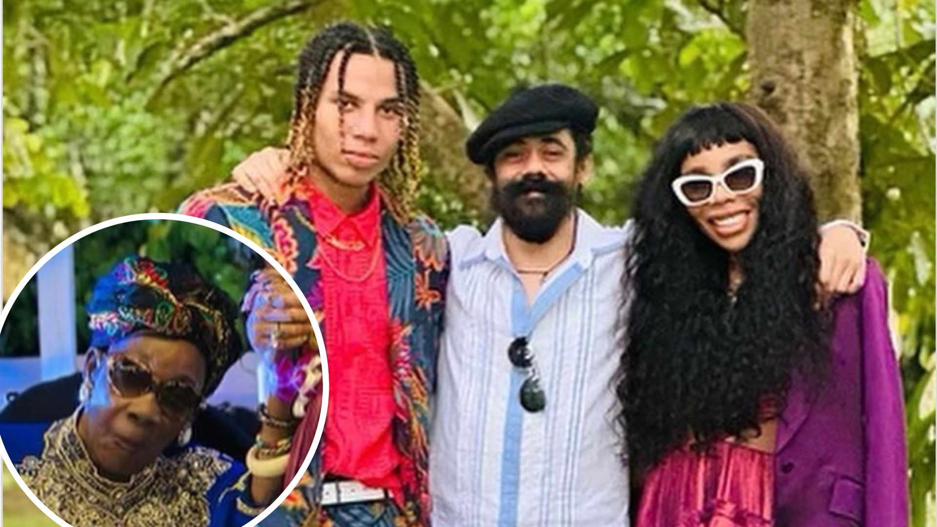 Rita, Cedella and Damian Marley in Jamaica
