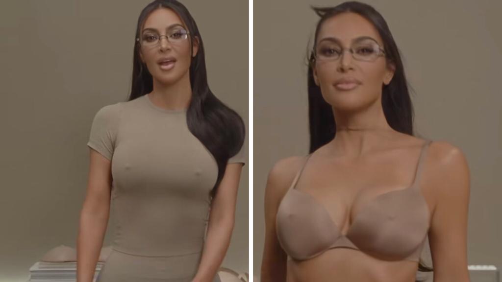 Kim Kardashian divides internet with campaign for new Skims bra with faux  nipples
