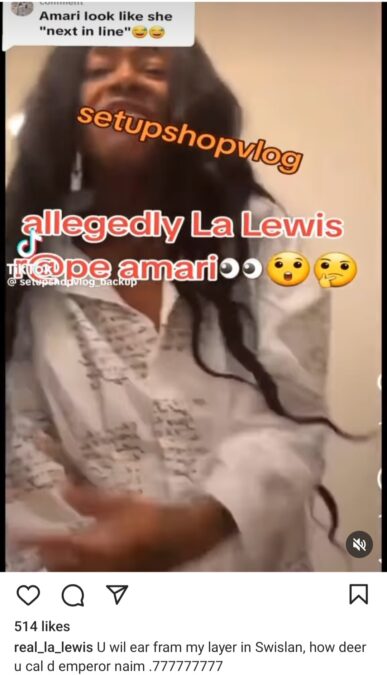 Alleged Sexual Assault by LA Lewis