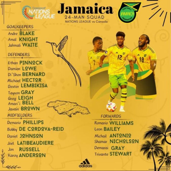 Jamaica 24-Man Squad To Face Canada In CONCACAF Nations League Named ...