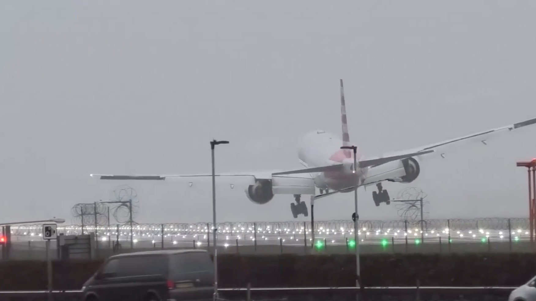 WATCH: Footage Shows Plane's Rocky Landing During Storm Gerrit in London