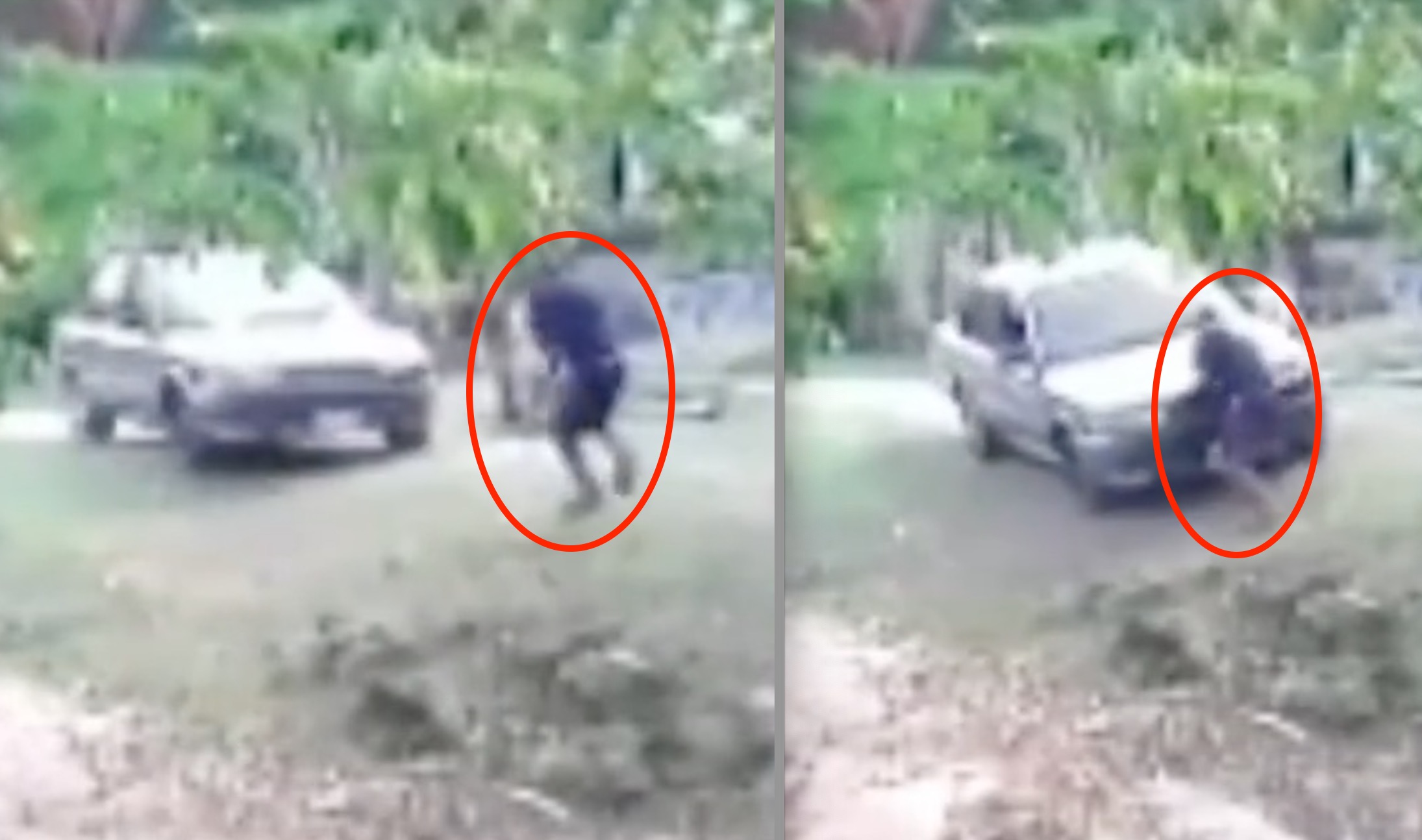 Man Ran Over By Car He Was Trying To Stop From Running Away In Freak Accident - Watch Video