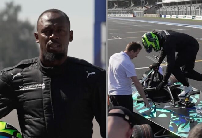 Usain Bolt Test-Drives World's Fastest Electric Single-Seater Race Car