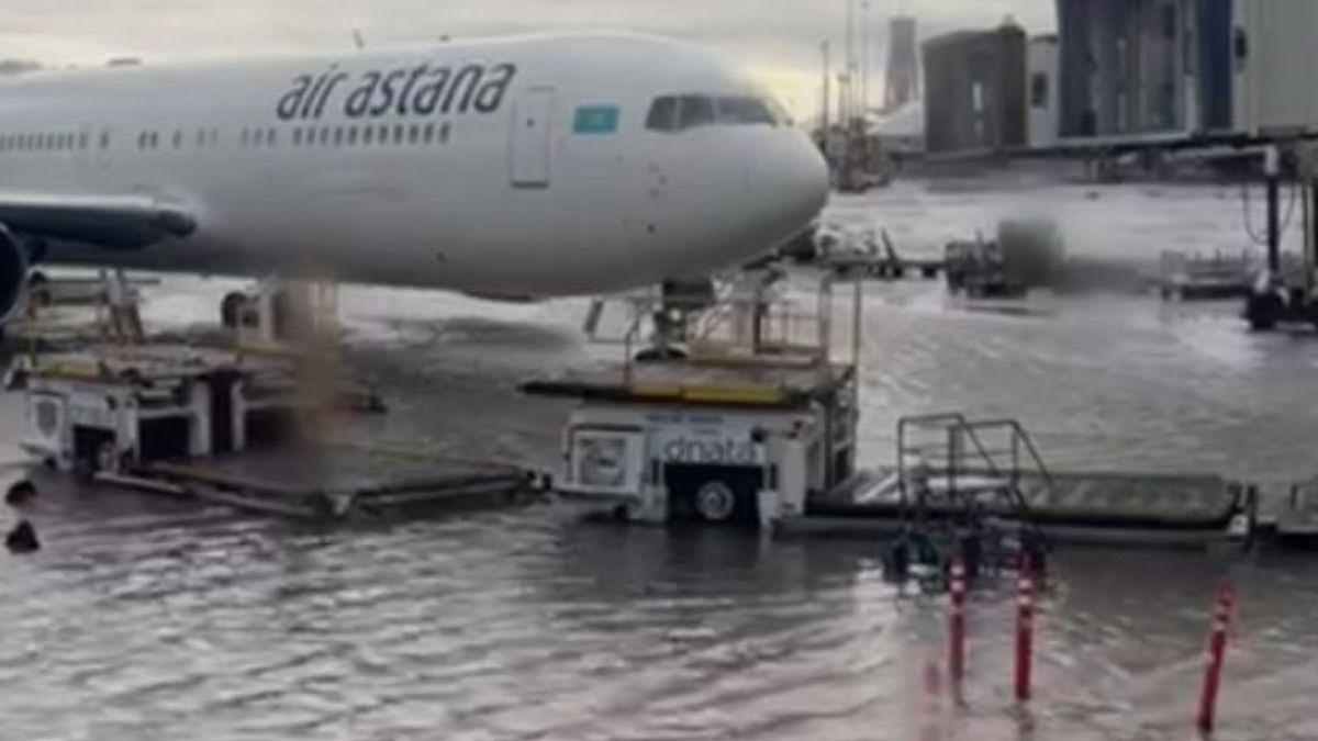 Footage Shows Heavily Flooded Airport in Dubai