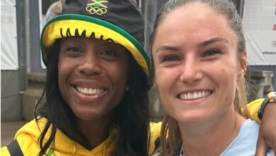 Shelly-Ann Fraser-Pryce was out in full support of her new friend and super fan, New Zealand rugby sevens star player Michaela Blyde