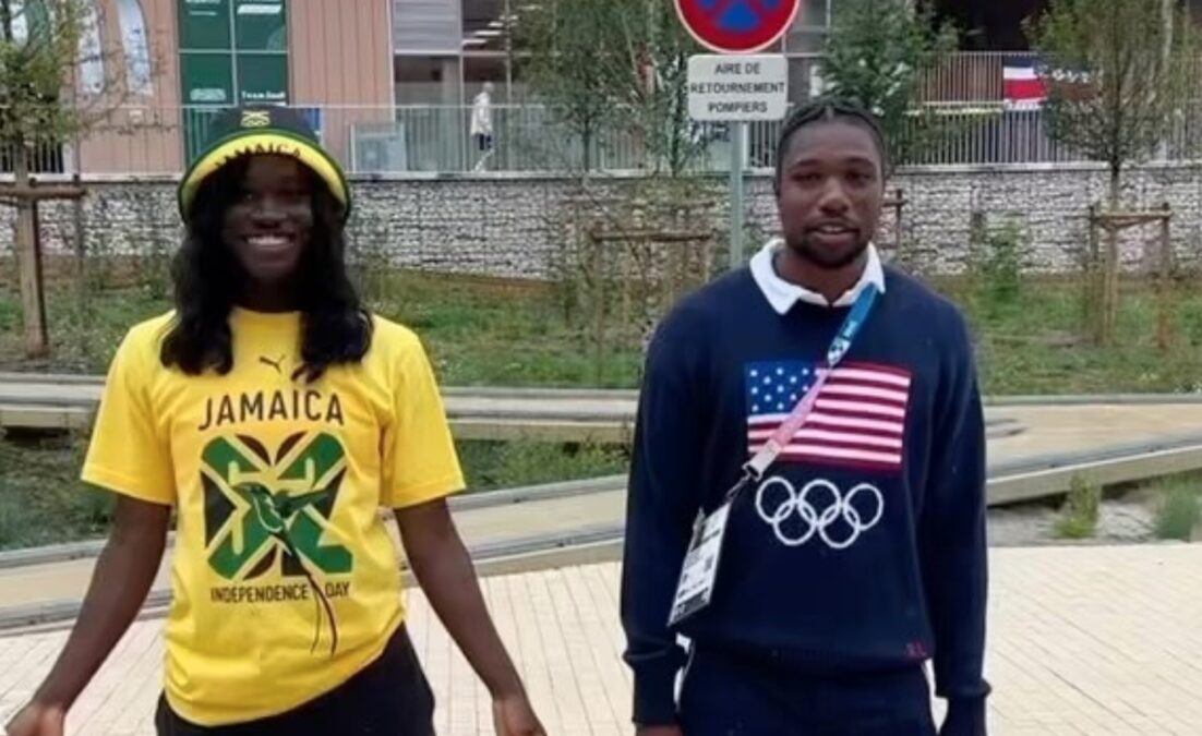 Junelle Bromfield and Noah Lyles Make Fun Video at Paris Olympics