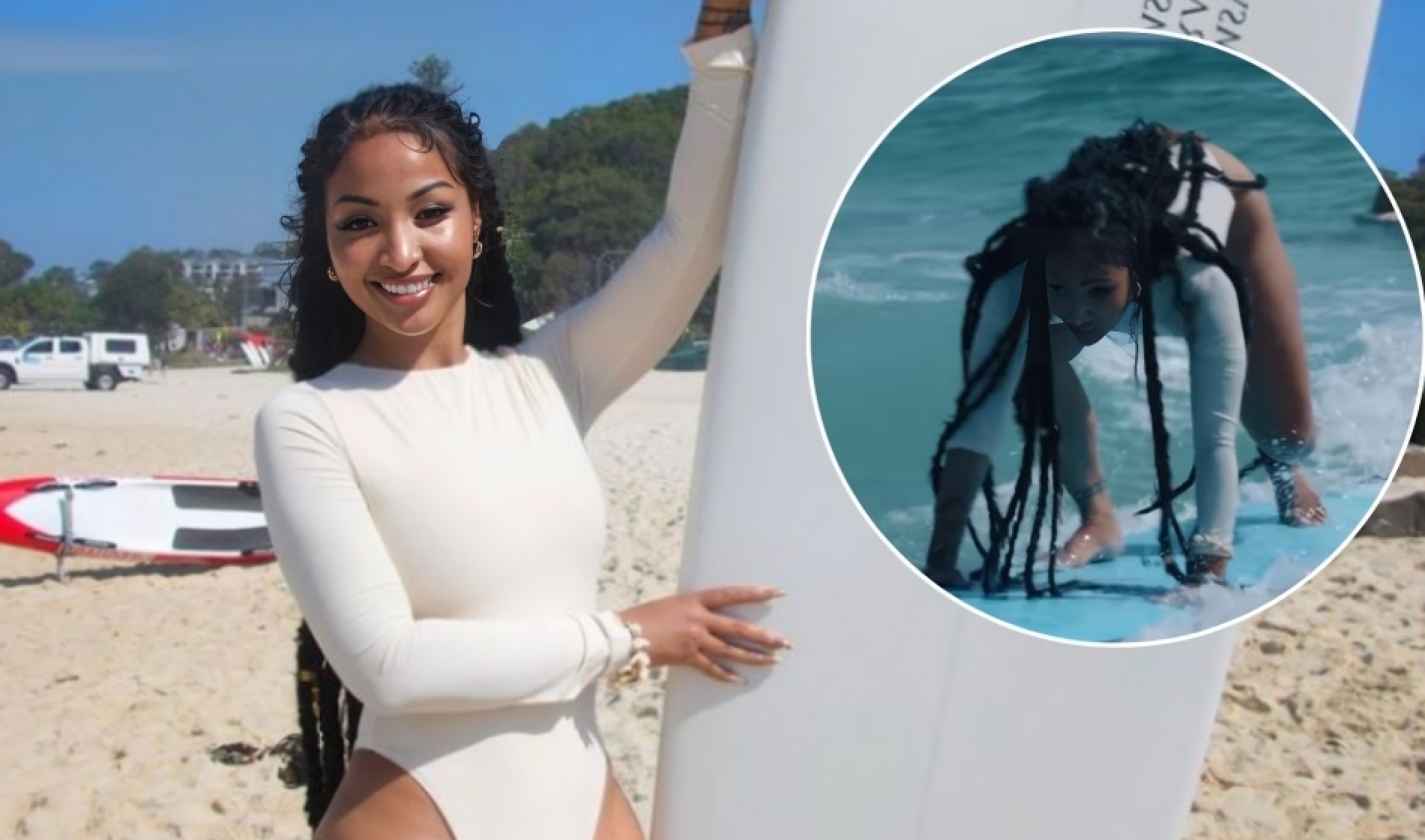 Shenseea Goes Surfing in Australia: Videos/Photos