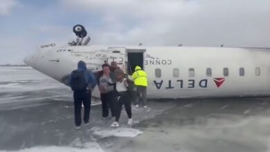 Plane Flips Upside-down During Ariport Crash