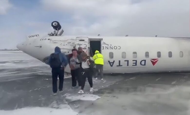 Plane Flips Upside-down During Ariport Crash